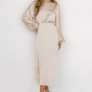 Baltic Born Satin midi dress Champagne